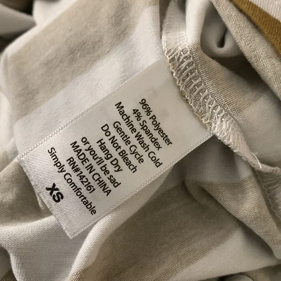 Lularoe Irma tunic loose blouse hi-low shirt XS oversize golden brown stripe - Picture 10 of 15